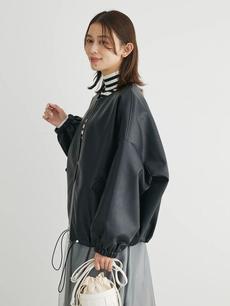 ・ELENCARE DUE 合皮ノーカラーブルゾン ・ELENCARE DUE 合皮ノーカラーブルゾン